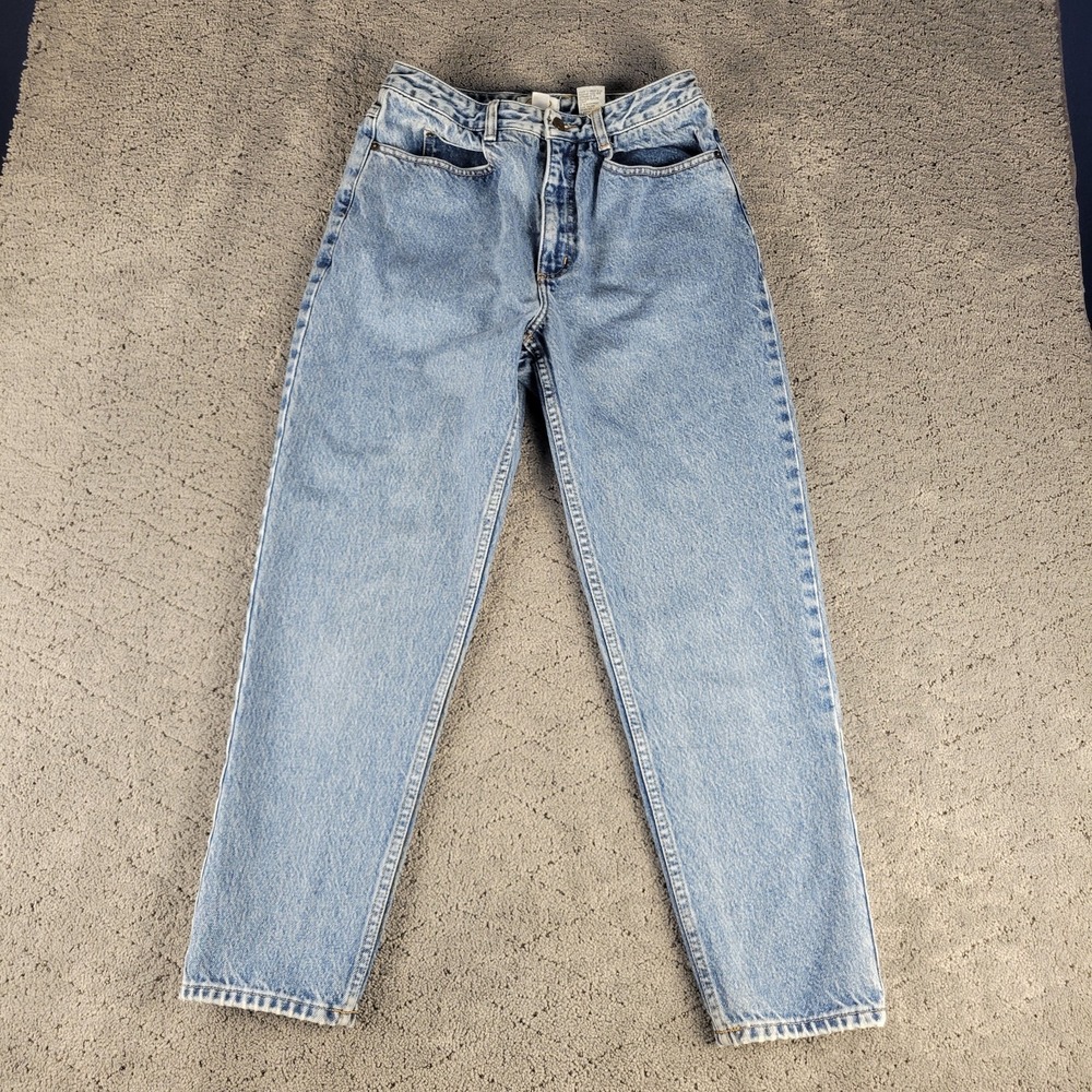 Talbots Jeans Womens 10P Blue Mom Jean High Rise Tapered Medium Wash Denim